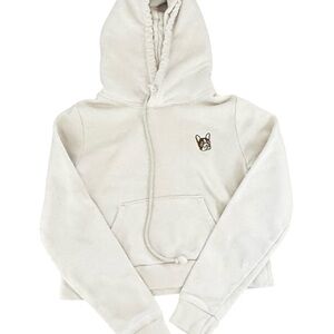 Aritzia Sunday Best Cropped Terrier Pullover Cream Cozy Hoodie Sz XS